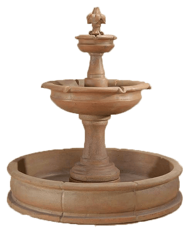 Fleur De Lis Pond Outdoor Cast Stone Garden Fountain Fountain Tuscan